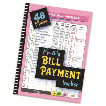 48 months of monthly invoice payment tracking, checklist, book, money manager for and business use, with overview functions