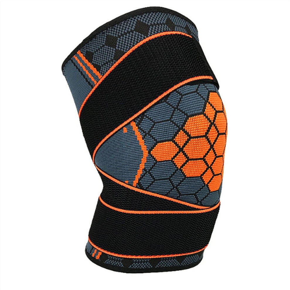 Knee Support Sports Kneepad Men Pressure Knee Pads Fitness Gear Basketball Volleyball (L Orange) 9365049930680