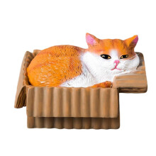Funny Cats In Box Mini Resins Statue Compacts- 1