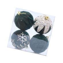 4Pcs Shimmering Christmas Ball Baubles Ornament-Navy blue