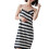 Smooth Microfiber Striped Pattern Bath Wrap Towel Fast-Black 1