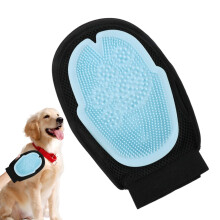 Cat grooming gloves, dog grooming gloves for bathing soft comb design, massage points, blue