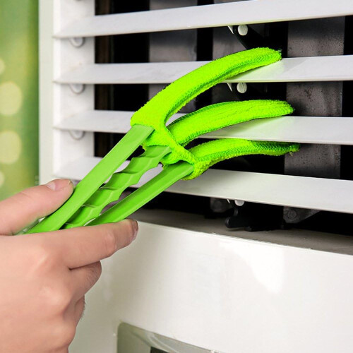 Shutter Cleaner Brush, Hand-held Duster For Multiple Usage Cleaning, Detachable And Machine Washable Microfiber Sleeves (3PCS) 2