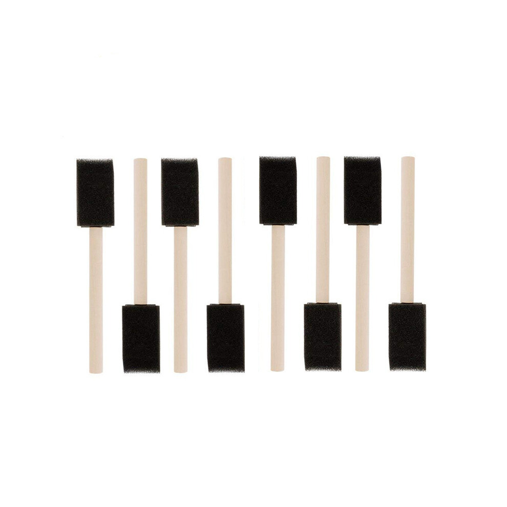 Poly-Brush Foam Paint Brushes With Assorted Size Foam, Clear Varnished Wood Handle Ensures Grip While Painting, Disposable Brush For Oil Water-Based P 9148971831931