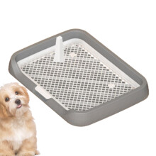 Indoor Dog Potty Tray, Mesh Grids, Easy Cleaning, Removable Column, Simple Setup, Gray