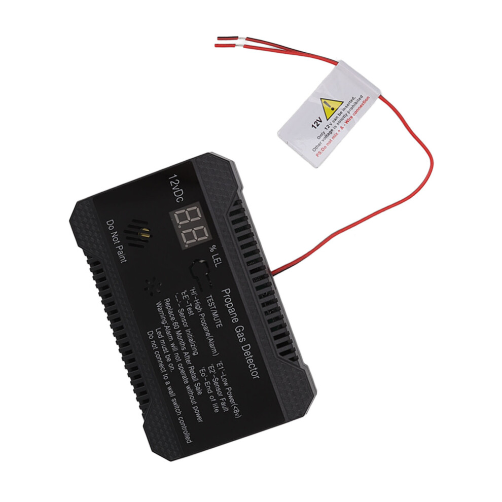 Black Rv Propane Gas Detector 85Db Alarm With Ul Certified Sensor 8381372446088
