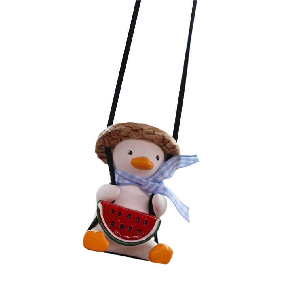Swing Duck Car Ornament, Gypsum Plaster Car Accessory For Rearview Mirror, Cute Swinging Car Decoration With Adjustable Lanyard For Driver Fatigue Rel 9775230202975