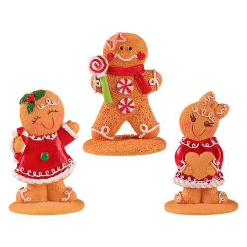 Resin Gingerman Figurines Christmas Table-S Boy Lollipop 2
