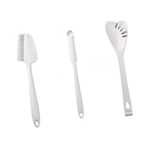 Baking Essential 3-teiliges Set, flexible Silikonschaber,-Weiß