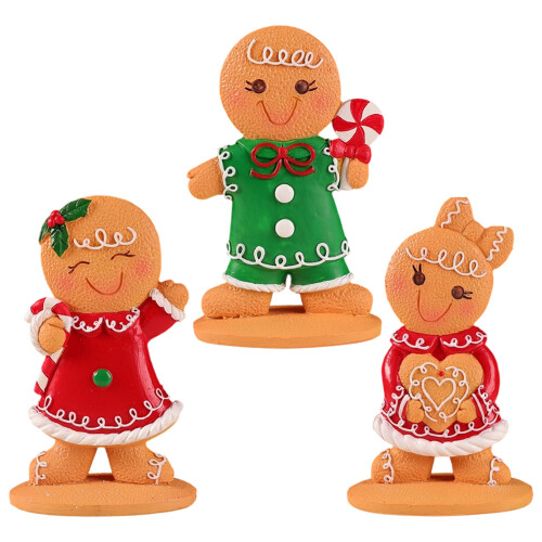 Resin Gingerman Figurines Christmas Table-S Boy Lollipop 1