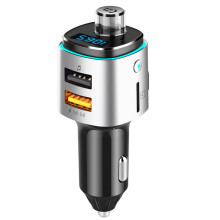 Transmissor FM Bluetooth para carro QC3.0, carregamento rápido, adaptador de rádio FM sem fio para carro, chamadas nítidas em modo mãos-livres,