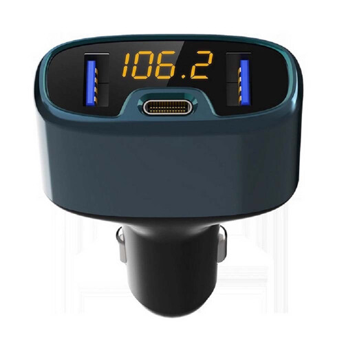 Κιτ κλήσεων hands-free, πομπός FM σε μπλε χρώμα με Bluetooth4.2, γρήγορη φόρτιση πρωτοκόλλου PD 2