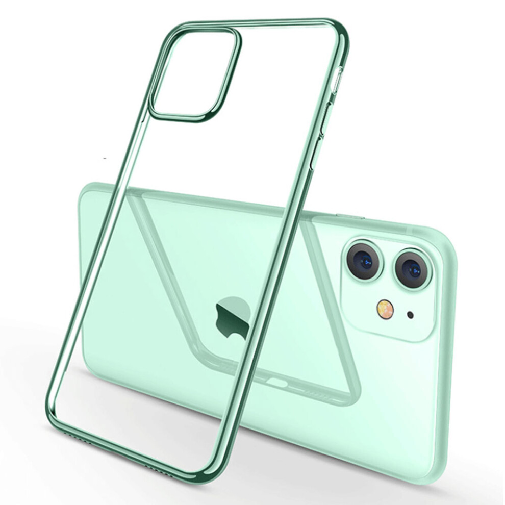 Anti-Scratch Clear Back Shockproof Case For Iphone 11, Smooth Soft Wireless Charging Compatible, 6.1-Inch, Green 9405630495430