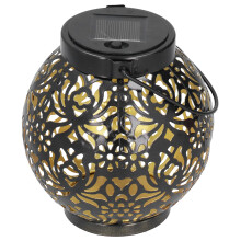 Lanternas solares decorativas e funcionais para decoração externa, com LEDs super brilhantes e longa vida útil, feitas em ferro forjado resistente