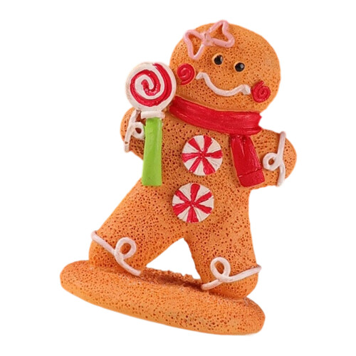 Resin Gingerman Figurines Christmas Table-S Boy Lollipop