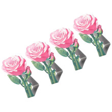 Attaches de nappe Ă motif de roses, artisanat en acier-PR