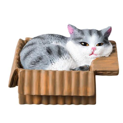 Artistic Miniature Cats In Box Resins Statue-   2
