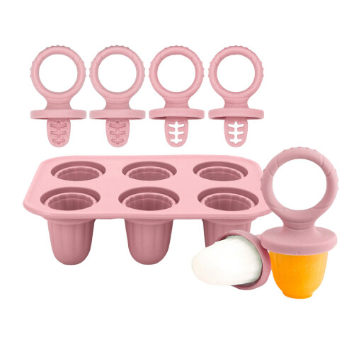 Silicone Ice Creams Molds For Babies Teething-Deep pink Model B
