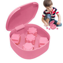Steinfangspiel, Korean folk game, stonepebble set, weighted Korean pebble with pocketsized pouch, Rose