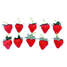 Pakket van 10 kunstmatige aardbei faux fruit ornament