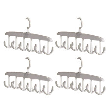 Space Saving Rotating Hook Sturdy Plastic Clothes Rack-4 packs