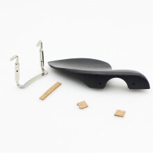 Dyed Black Wood Violin Chinrest with Silver Cork Chinrest Screw, Professional 4/4 Violin Parts Accessories Set.