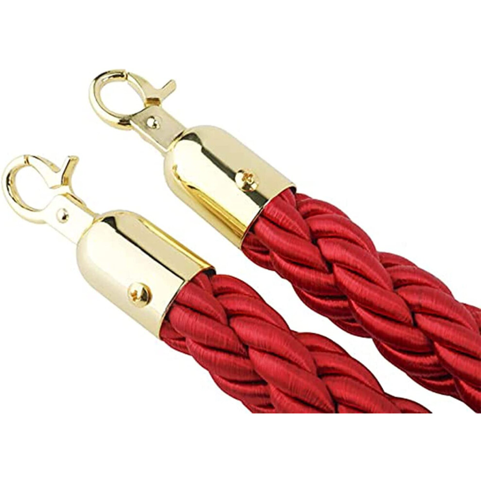 Barrier Rope, Red Hemp Rope, Braided, Queen Line, Barrier Ropes With Hooks, Barrier Rope For Crowd Control, Auto Shows, 2Pack 9365049933537