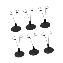 Pack Of 6 Metal Doll Display Stands Secure Support Base-Black
