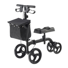 Trottinette Pliable pour Genoux-Duoku-Déambulateur Orientable en Acier au Carbone-Guidon et Genouillères Réglables en Hauteur