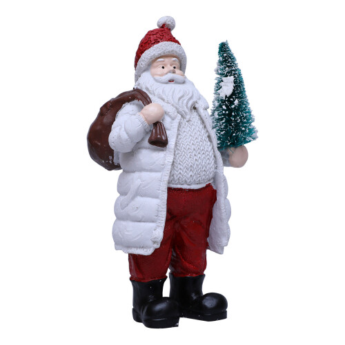 Kerstmannen Standbeeld Kerst Decoratieve-Witte kleren vasthouden