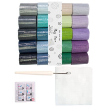 20 Farben Acrylgarn Mesh Stoff Rasthaken Häkelnadel zum-05