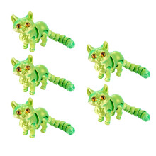 Figurines de chats réalistes sans poils imprimés en-Vert rêveur