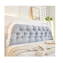Light Luxury Ins Style Bedside Cushion 50x200cm Grey, Large Back Pillow, NonRemovable NonWashable