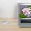 Hub USB 3.0 em alumínio, design elegante para Mac e PC, conectividade multidispositivo hot-swappable. 8