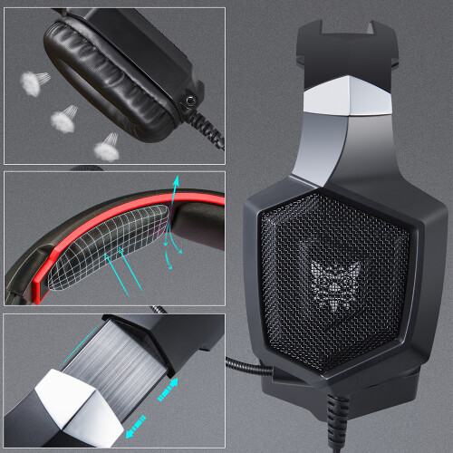 Cuffie da gioco cablate per PS4 e tablet, con funzione di riduzione del rumore e design confortevole per un utilizzo prolungato. 1