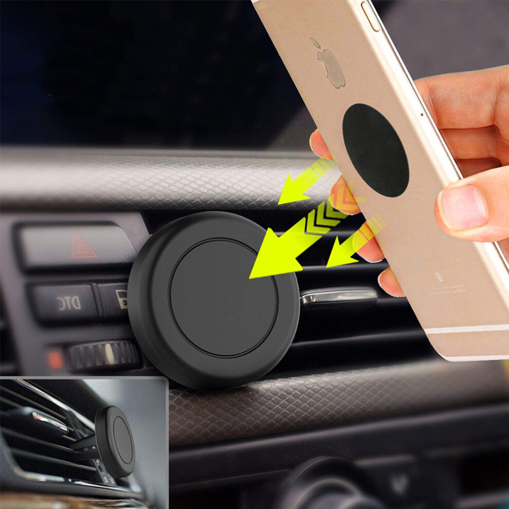 Swift-Snap Magnetic Mount, 2 Pack Universal Air Vent Phone Holder, Intensive Force Attraction For Smartphones & Mini Tablets, Swivelable Display, 9405630115413