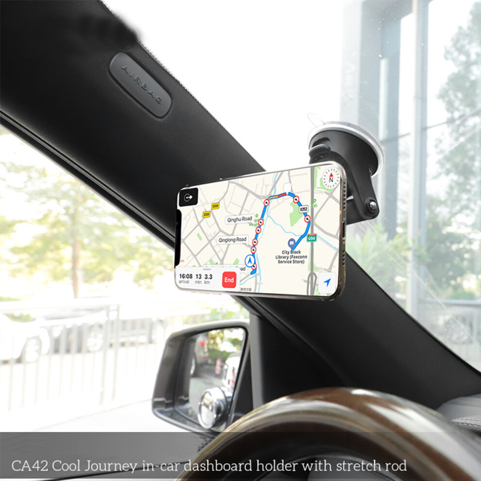 Heavy Duty Magnetic Phone Car Mount, 360-Degree Rotatable, Adjustable Telescopic Arm For Optimal Viewing, Industrial-Strength Suction Cup Secures To 9128293376532