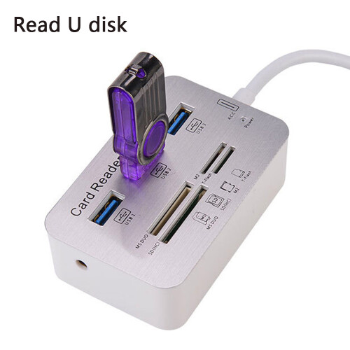 Hub USB 3.0 em alumínio, design elegante para Mac e PC, conectividade multidispositivo hot-swappable. 1