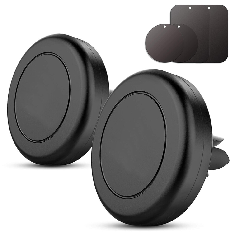 Universal Air Vent Mount, 2 Pack Magnetic Phone Holder For Smartphones & Mini Tablets, Swift-Snap Technology, Sturdy Rubber Base, Swivelable 9048212467212