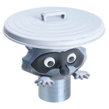 Cute Raccoons Themed Toilet Roll Holder Wall Mounted-Silver