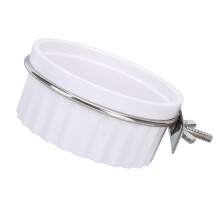 Parrot Food Bowl with Clamps Birdcages Coops Water-White