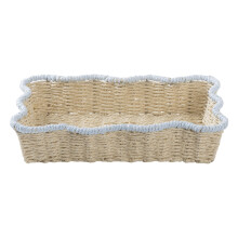 Handgeweven papieren touw opbergmand container voor-Blauw