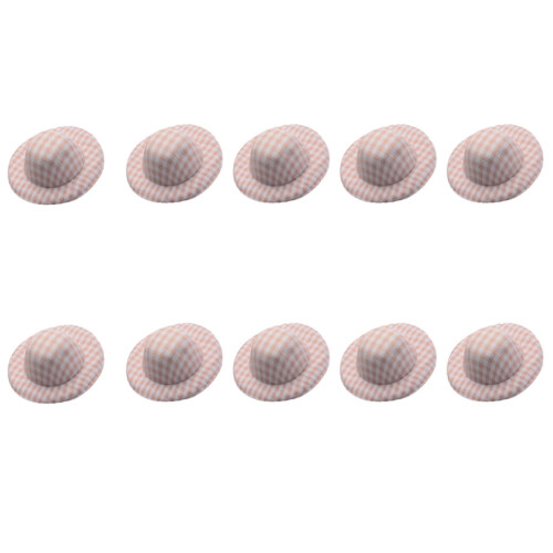 10Pcs Small Unpainted Hat 5.8cm Light Weight Fabric Hat-Pink