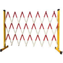 Mobile barrier, Retractable guardrail, Movable construction guardrail, Road isolation guardrail, Portable (Red, 1.2 X 2.5 M)