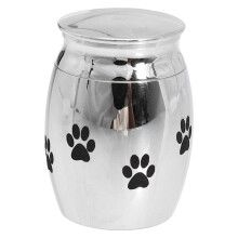 Pet Urn Stainless Steel Cremation Ash Jar for Beloved Pets 4x4cm Sliver