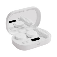 Ultrasonic Lens Cleaner Portable Smart Cleaning Case with Solution White