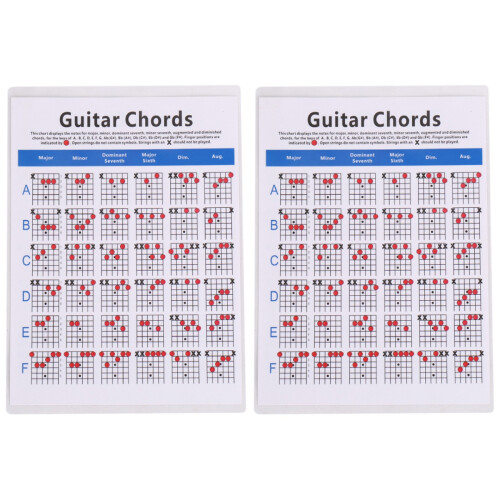 2 Count Chord Chart Guitar Accesories Exercises For Beginners 1