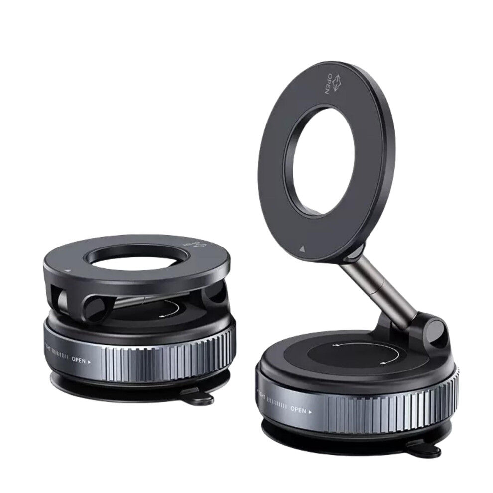 K007 Phone Mount Vacuum Suction Magnetic Bracket, 360Degree Rotatable Car Phone Holder For Magsafe, Black 9365049935524
