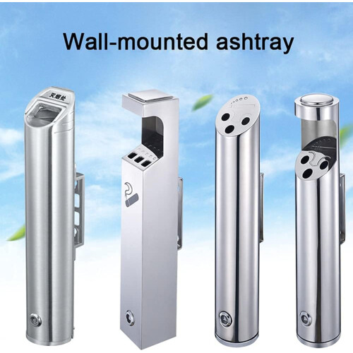 Stainless Steel Wall Mounted Cigarette, Ash Receptacle, Commercial Butt Receptacles 1