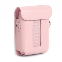 Stijlvolle schoudertas voor Mini Link 3-houder, PU-leer met-Roze